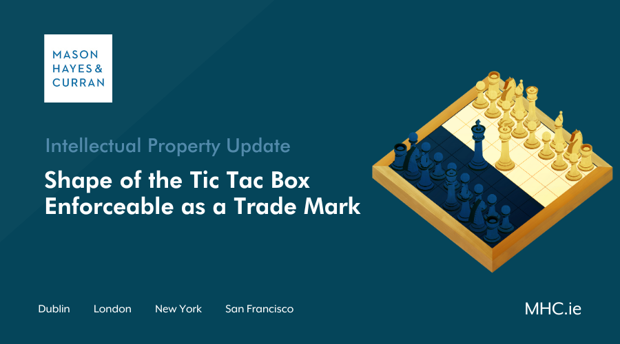 Shape of the Tic Tac Box Enforceable as a Trade Mark